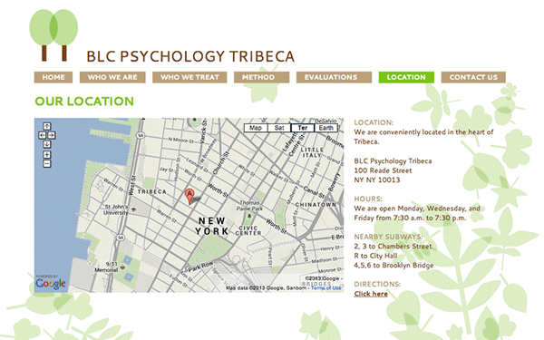 Website Development & Google Apps setup for BLC Psychology Tribeca