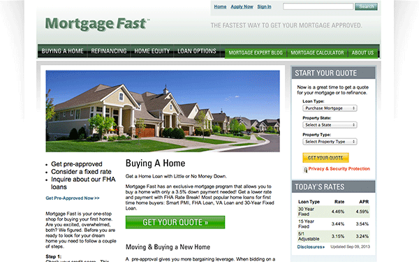 Web Design & Development for Mortgage Fast